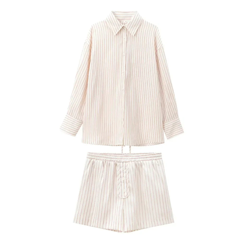 Conjunto camisa e shorts Listrado - Novidade