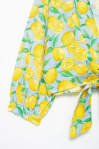 Conjunto Verão – Camisa Estampada com Amarração + Shorts de Cintura Alta
