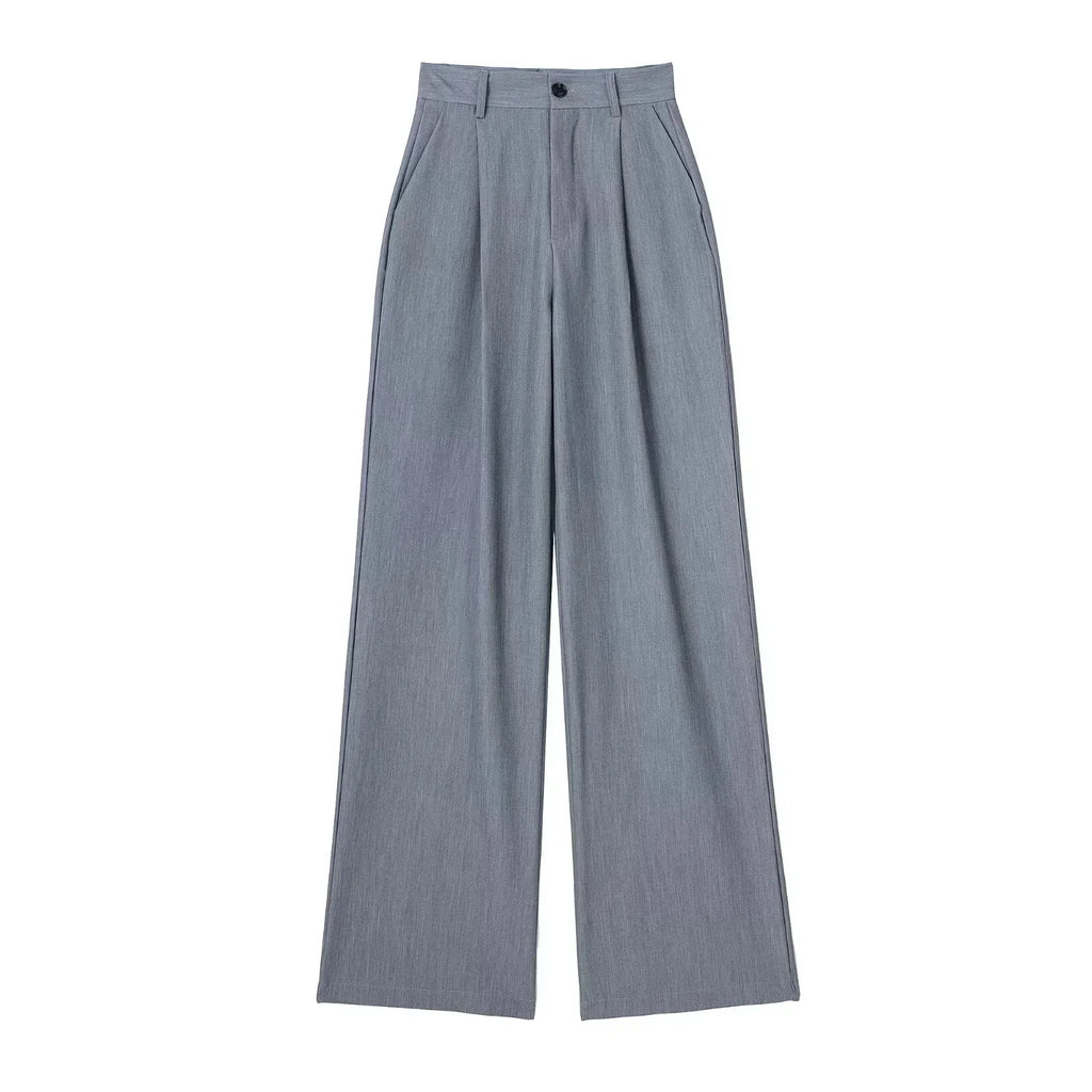 Calça de Alfaiataria Listrada – Cintura Alta e Silhueta Wide Leg Elegante