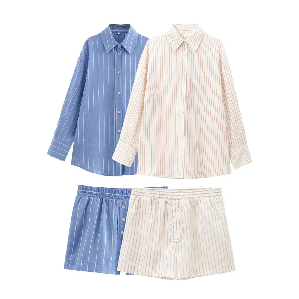 Conjunto camisa e shorts Listrado - Novidade