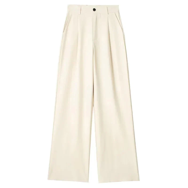Calça de Alfaiataria Listrada – Cintura Alta e Silhueta Wide Leg Elegante