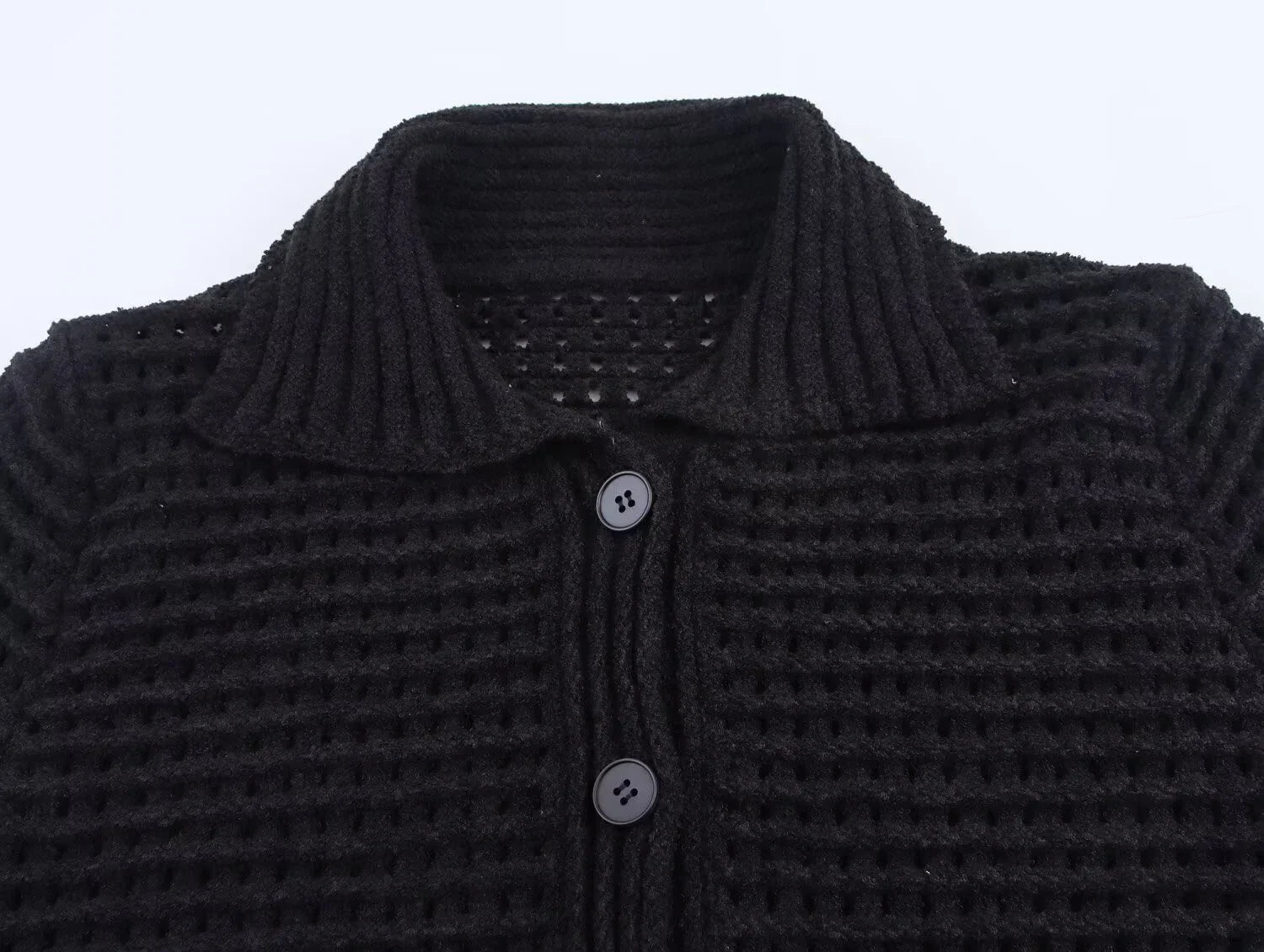 Conjunto em Tricô Vazado – Saia Mini + Camisa