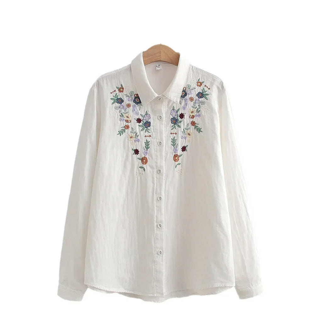 Camisa 100% Algodão com Bordado – Conforto e Estilo Natural