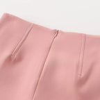 Conjunto Feminino 3 Peças: Blazer, Colete Corset e Short Saia de Cintura Alta